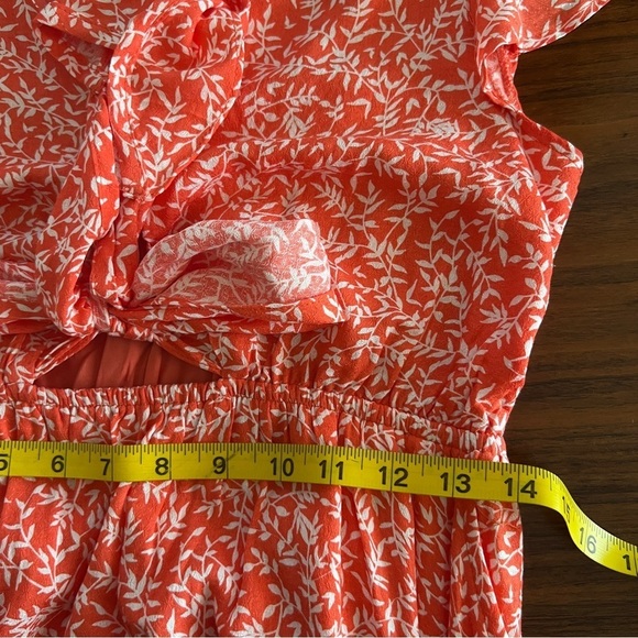 Vici Coral Kissed by the Sun High Low Pocketed Tie Front Maxi Dress Size Med - Picture 12 of 15